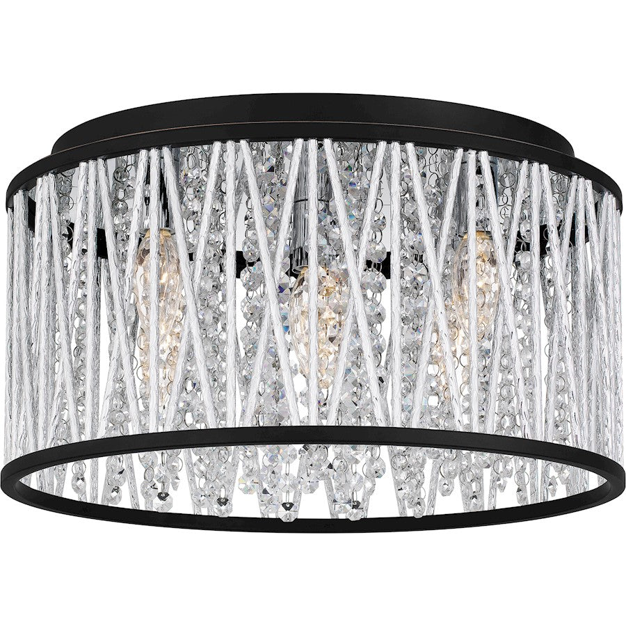 Celeste 5 Light Flush Mount, Matte Black/Clear Crystal