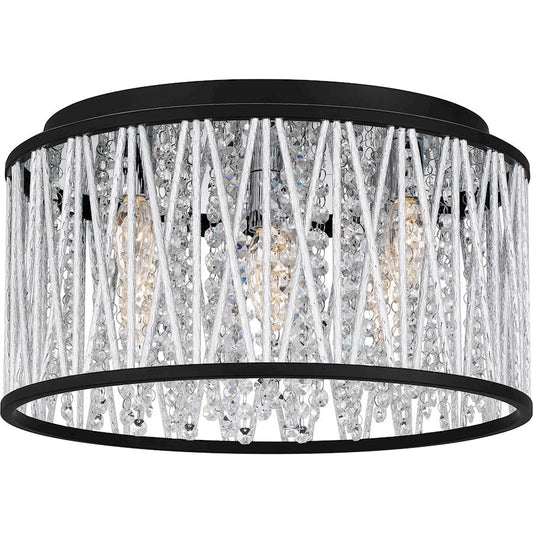 Celeste 5 Light Flush Mount, Matte Black/Clear Crystal