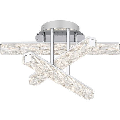 Comet Semi-Flush Mount, Polished Chrome/Clear Crystal Glass