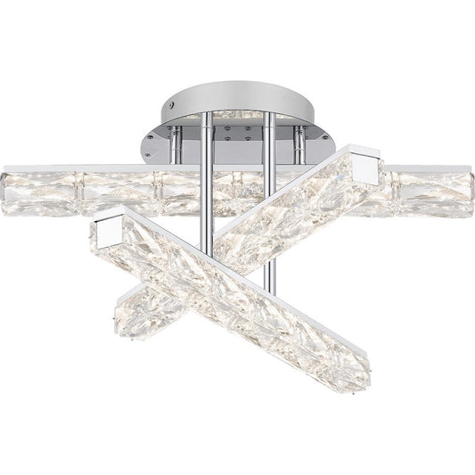 Comet Semi-Flush Mount, Polished Chrome/Clear Crystal Glass