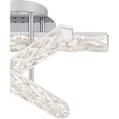 Comet Semi-Flush Mount, Polished Chrome/Clear Crystal Glass