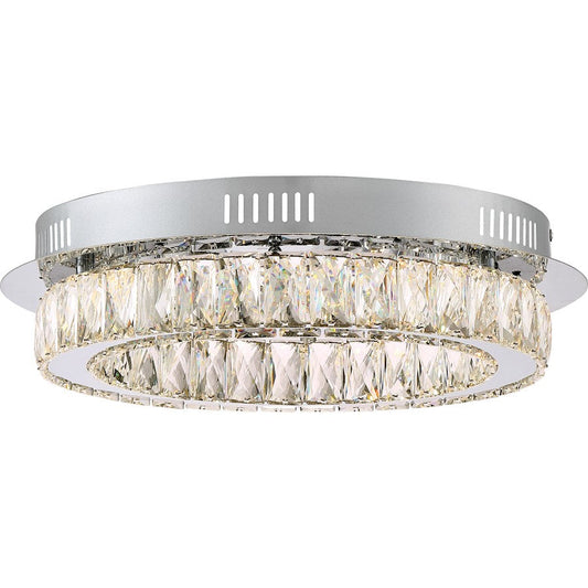 Platinum Embrace 1 Light Flush Mount, Polished Chrome