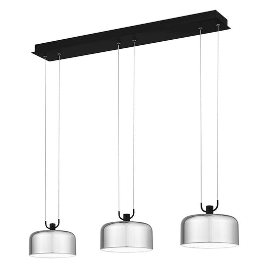 Gabriel 8" Chandelier, Matte Black/Metal Shade