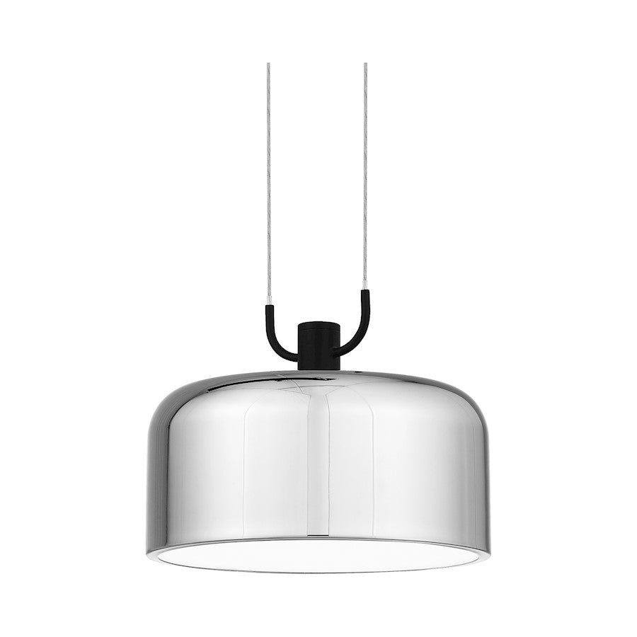 Gabriel 8" Chandelier, Matte Black/Metal Shade