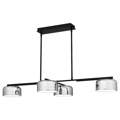 Gabriel 21" Chandelier, Matte Black/Metal Shade