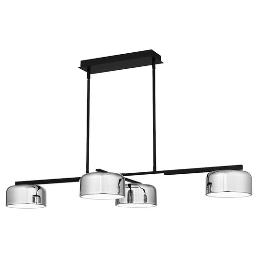 Gabriel 21" Chandelier, Matte Black/Metal Shade