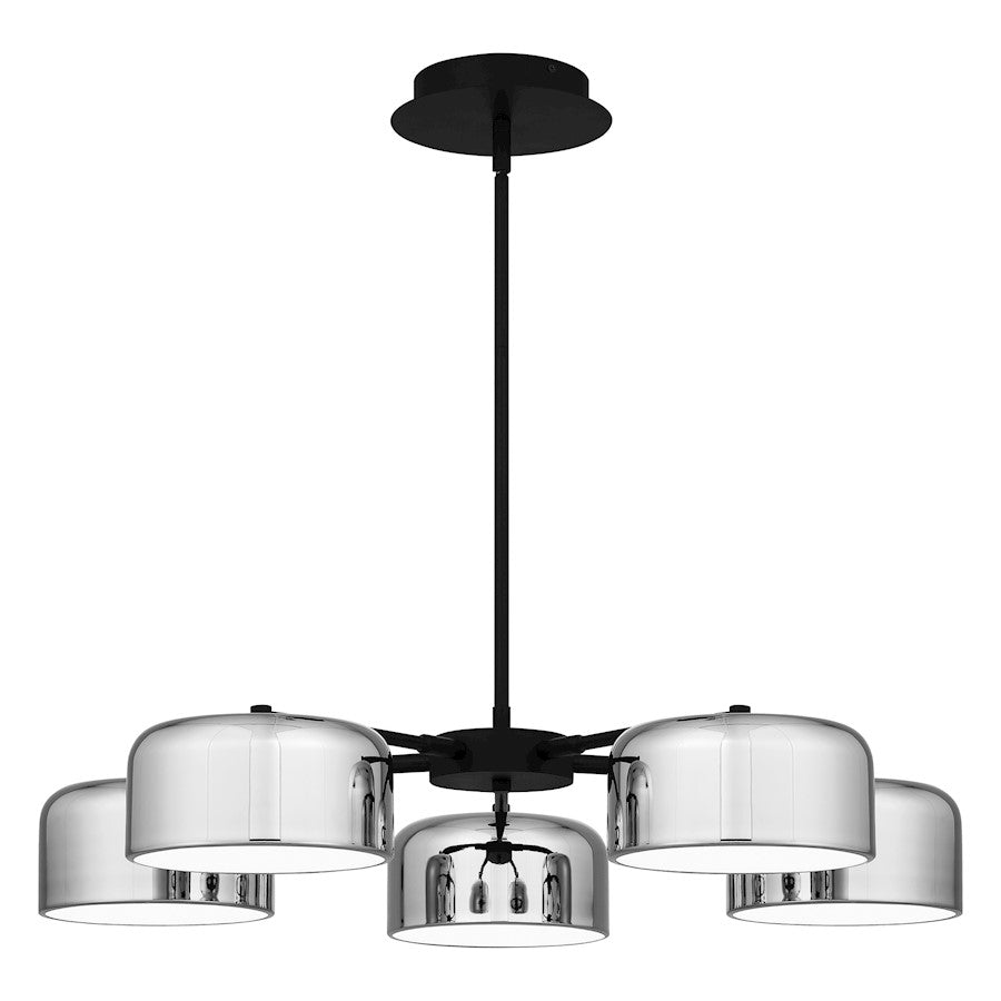 Gabriel Chandelier, Matte Black/Metal Shade