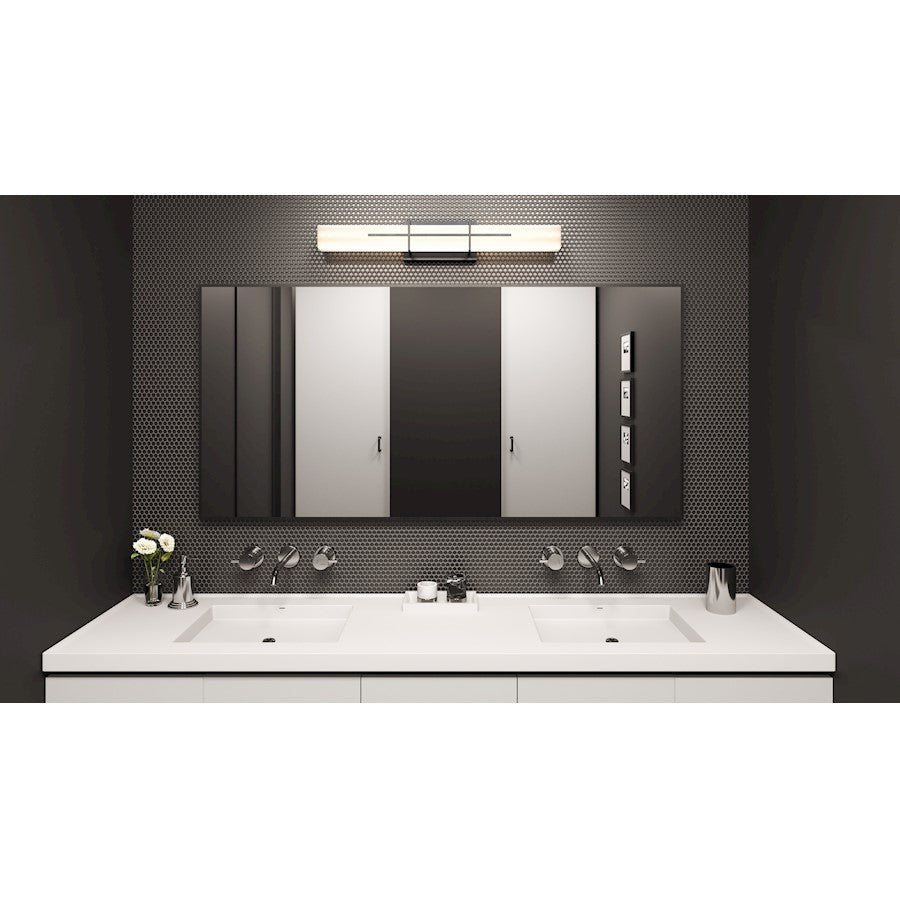 Quoizel Giselle Small Bath Light, Matte Black/Opal Etched - PCGI8523MBK