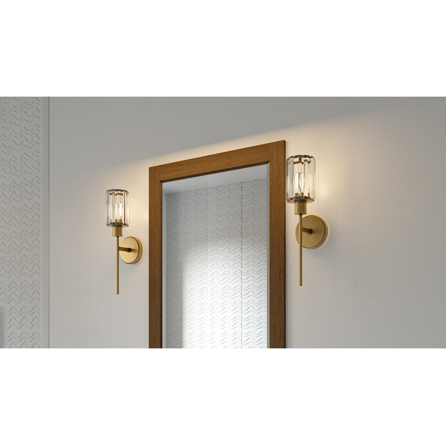 Isla 1 Light Wall Sconce, Clear Beveled Crystal