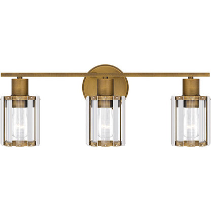 Quoizel Isla 3 Light Bath Light, Brass/Clear Beveled Crystal - PCILA8621WS