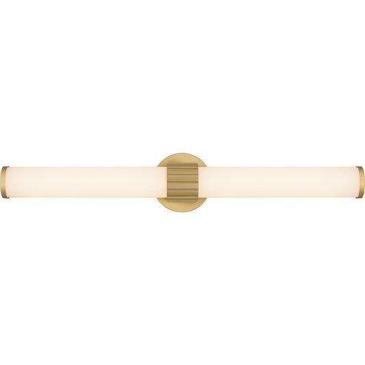 Quoizel Kaye 28" Bath Light, Aged Brass/Clear Etched - PCKAY8528AB