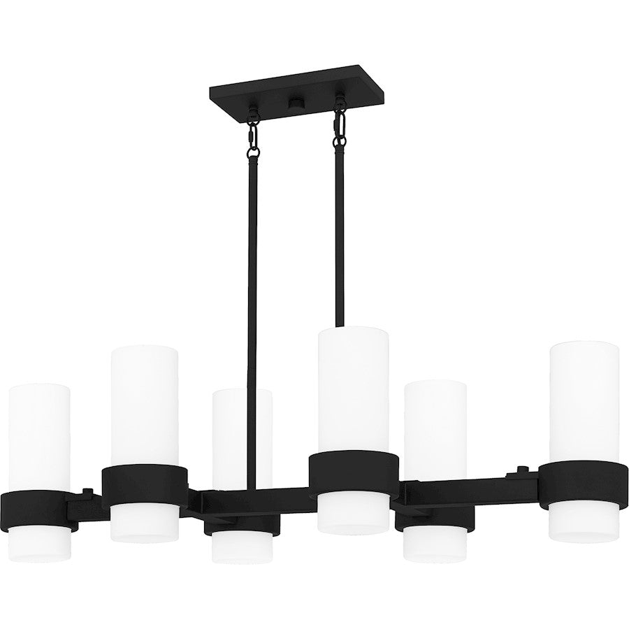 Quoizel Kimora 6 Light Island Light, Matte Black/Opal Etched - PCKIM636MBK