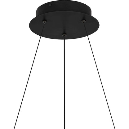 Malik Pendant, Matte Black/Clear Glass