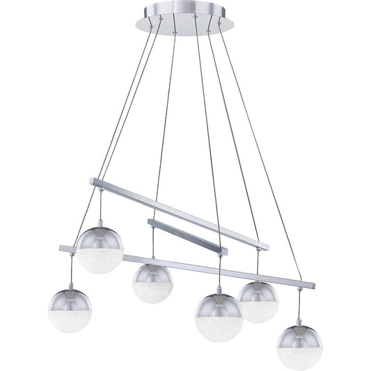 Quoizel Momentum LED Light Chandelier, Chrome/Clear Crystal - PCMM5030C