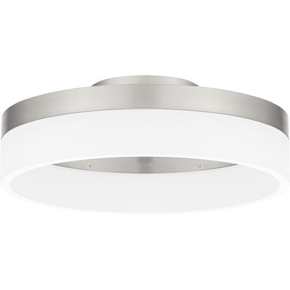 Cohen Flush Mount, Brushed Nickel/White Acrylic