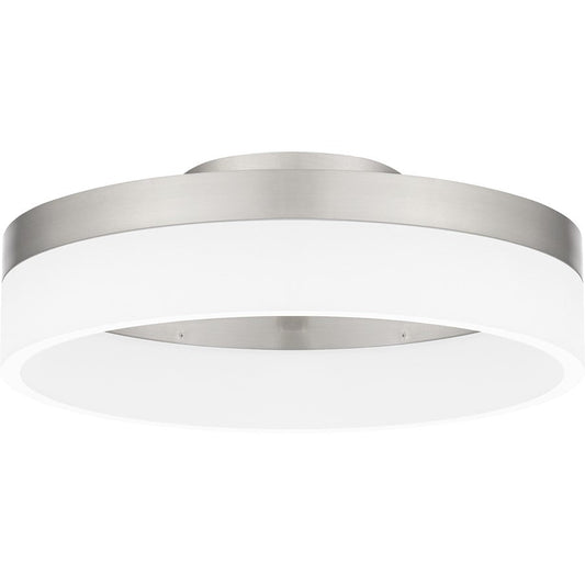 Cohen Flush Mount, Brushed Nickel/White Acrylic