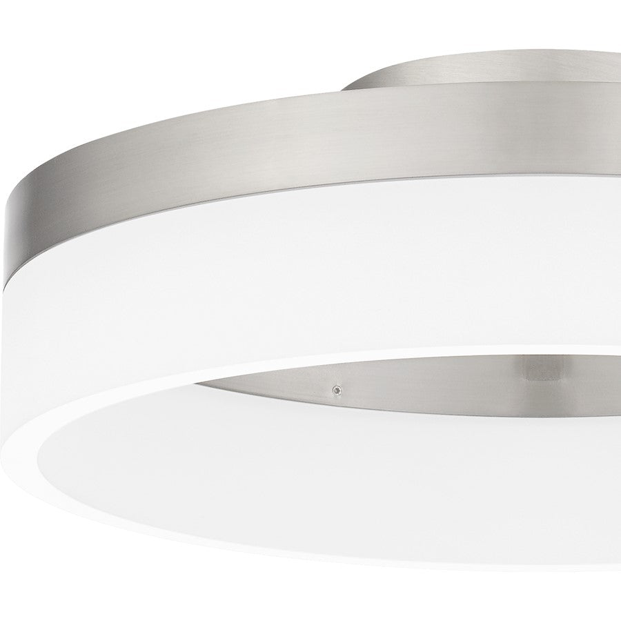 Cohen Flush Mount, Brushed Nickel/White Acrylic