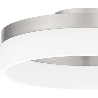 Cohen Flush Mount, Brushed Nickel/White Acrylic