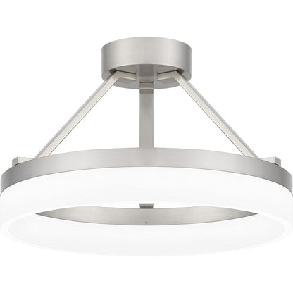 Cohen Semi-Flush Mount, Brushed Nickel/White Acrylic