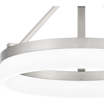 Cohen Semi-Flush Mount, Brushed Nickel/White Acrylic