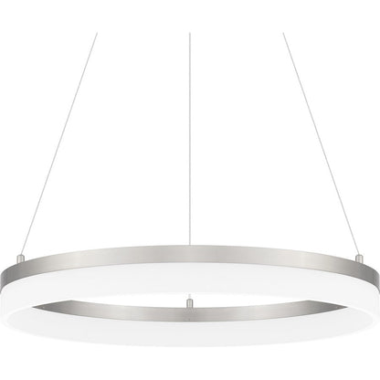 Cohen Pendant, Brushed Nickel/White Acrylic