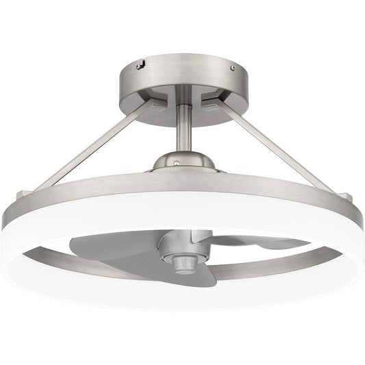 Cohen Fan Light, Brushed Nickel/White Acrylic