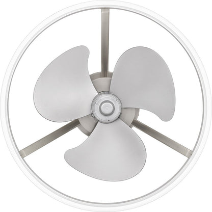 Cohen Fan Light, Brushed Nickel/White Acrylic