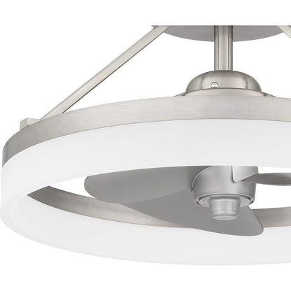 Cohen Fan Light, Brushed Nickel/White Acrylic