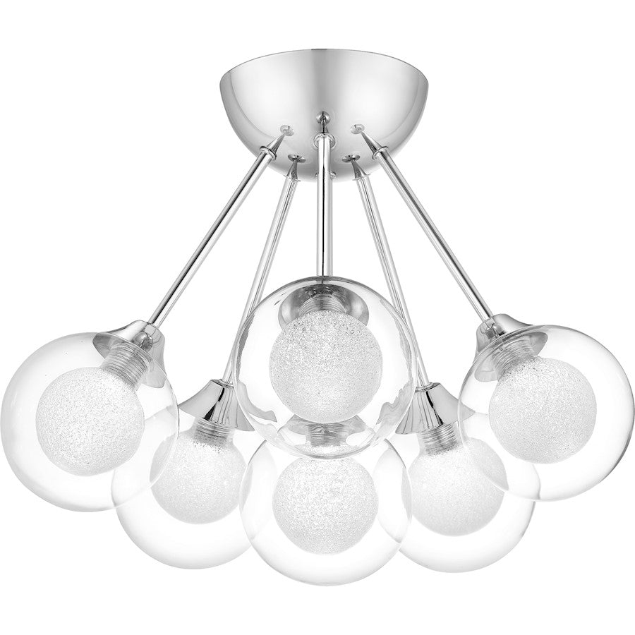 Spellbound 6 Light Semi-Flush Mount, Polished Chrome