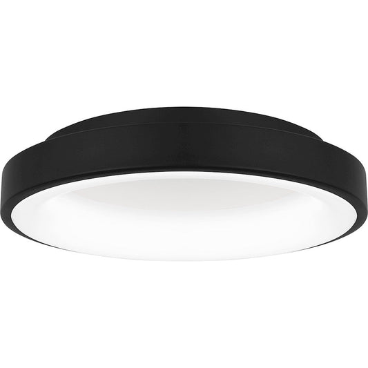 Stanton Flush Mount, Matte Black/White Acrylic