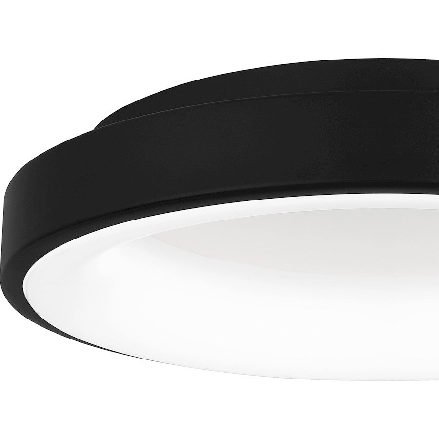 Stanton Flush Mount, Matte Black/White Acrylic