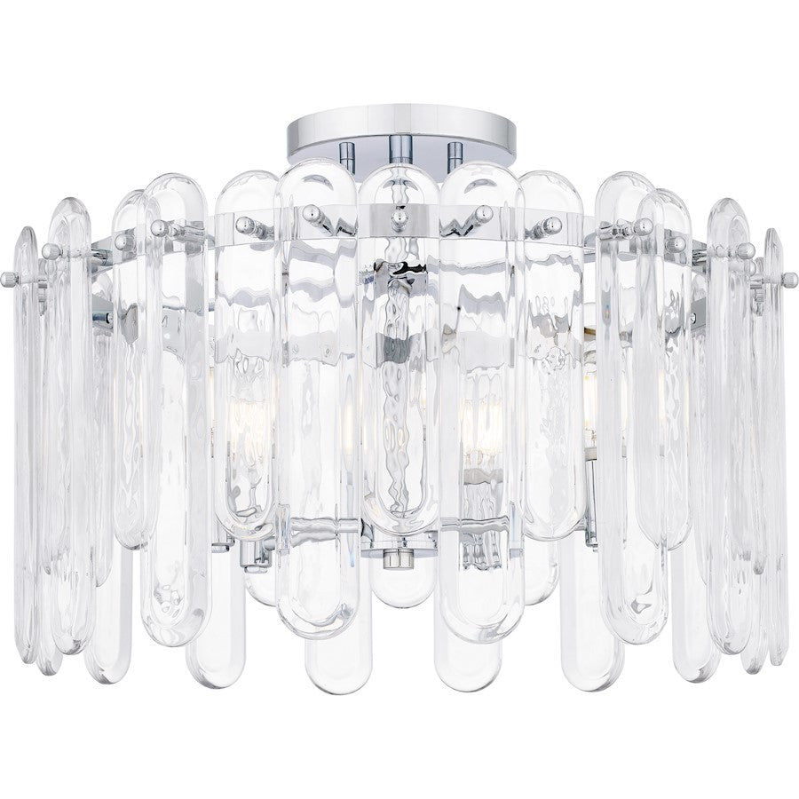 Quoizel Stiles 5 Light Semi-Flush Mount, Chrome/Clear Beveled - PCSTI1720C