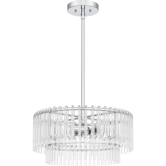 Quoizel Tayshia 3 Light Pendant, Polished Chrome/Clear - PCTAY2818C