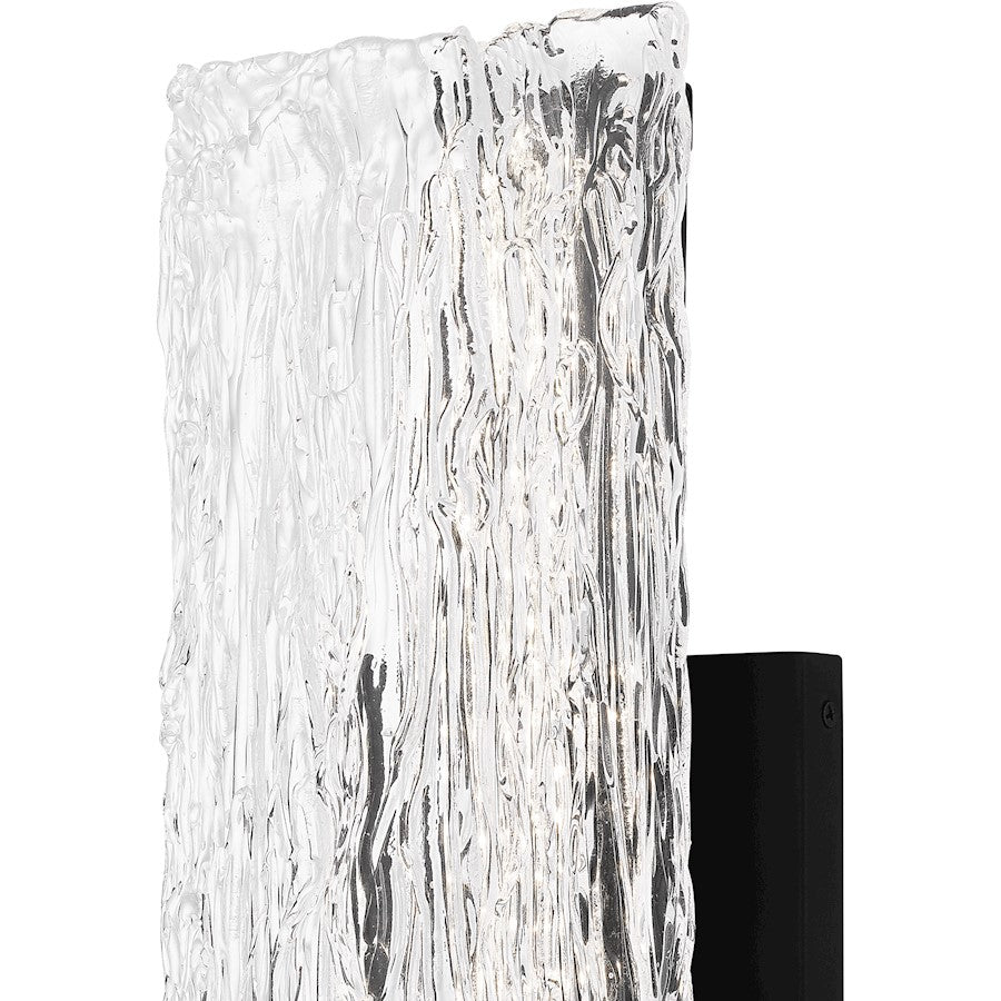 Winter Wall Sconce, Matte Black/Clear Textured