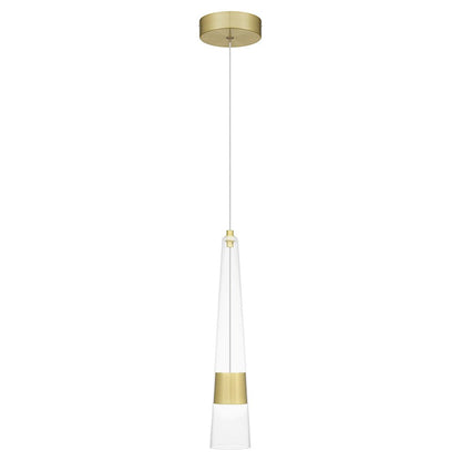 Zia Mini Pendant, Satin Gold/Clear