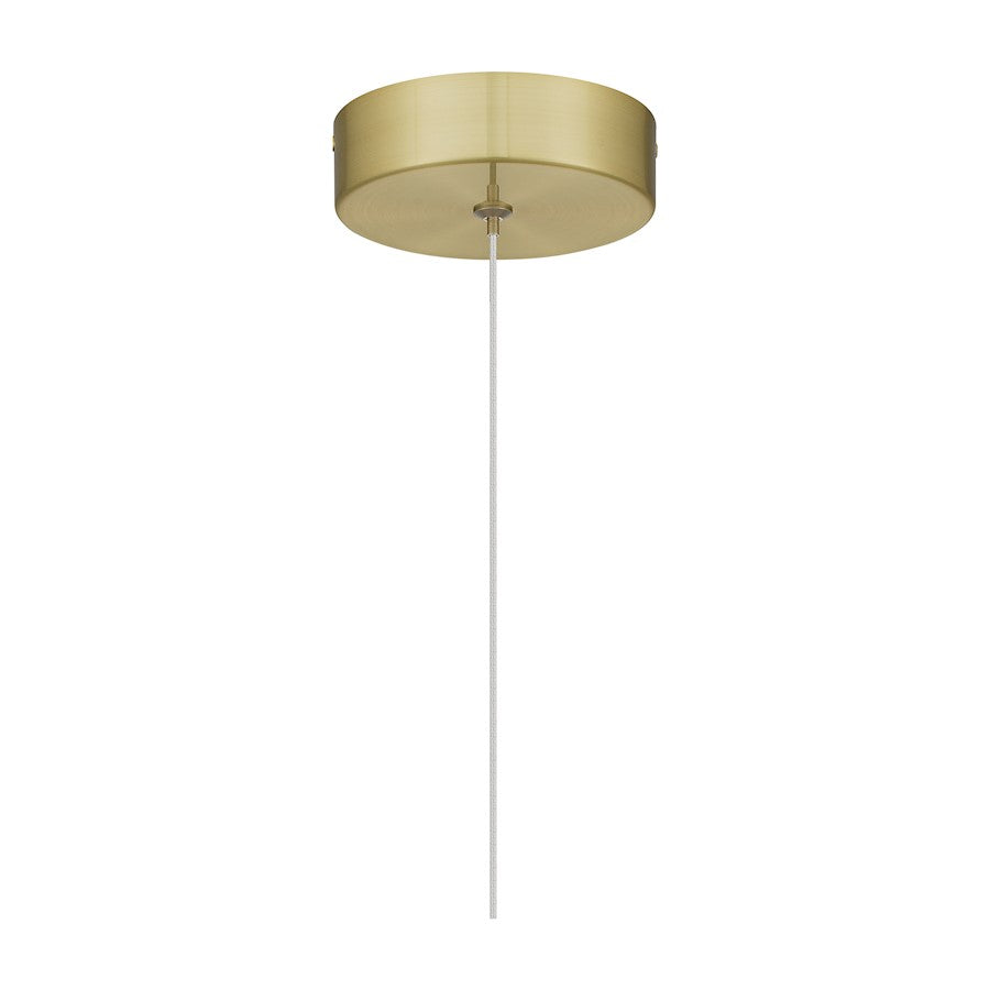 Zia Mini Pendant, Satin Gold/Clear