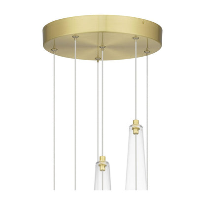 Zia Pendant, Satin Gold/Clear