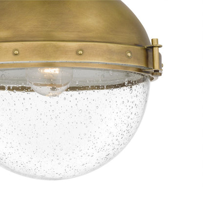 Perrine 1 Light Semi-Flush Mount, Weathered Brass/Seeded