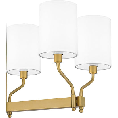 Parkington 8 Light Island Light, Aged Brass/White