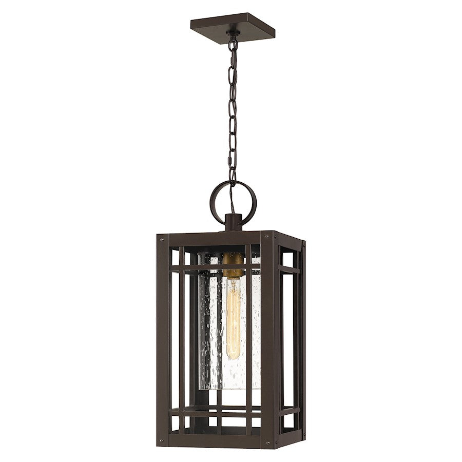 Pelham 1 Light Mini Pendant, Bronze/Clear Seeded