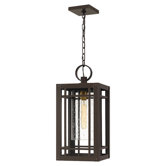 Pelham 1 Light Mini Pendant, Bronze/Clear Seeded