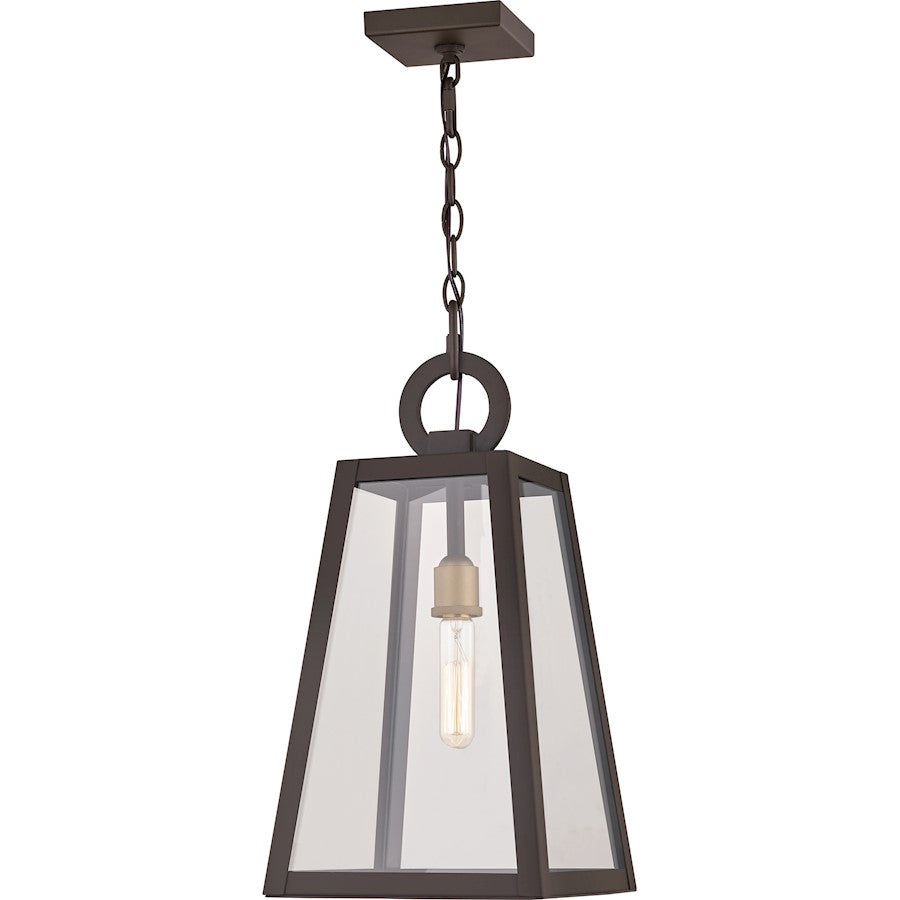 Poplar Point 1 Light Mini Pendant, Old Bronze/Clear