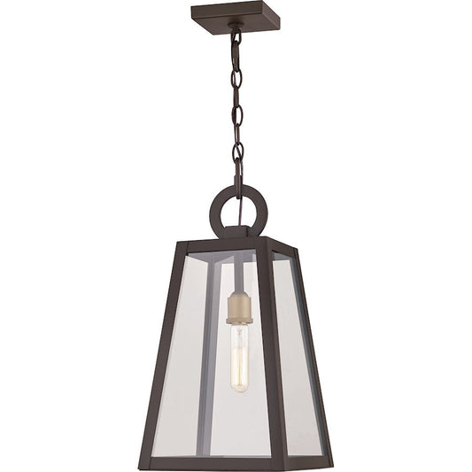 Poplar Point 1 Light Mini Pendant, Old Bronze/Clear