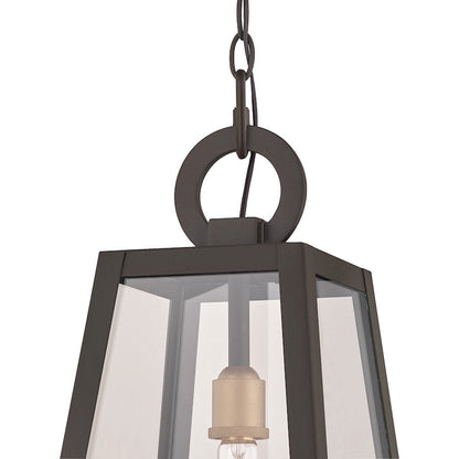 Poplar Point 1 Light Mini Pendant, Old Bronze/Clear