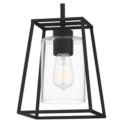 Prescott 1 Light Mini Pendant, Matte Black/Clear