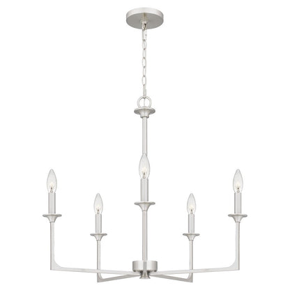 Quoizel Prescott 5 Light Chandelier, Brushed Nickel - PRC5026BN