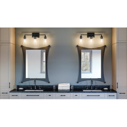 Quoizel Prescott 3 Light Bath Light, Brushed Nickel/Clear - PRC8624BN