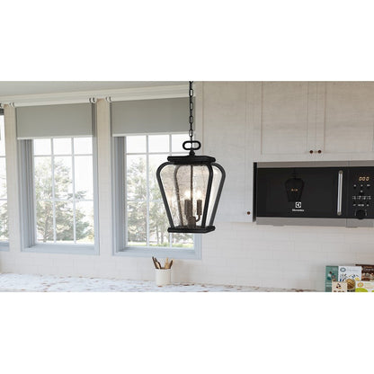 Province 3 Light Mini Pendant, Mystic Black/Clear Seeded