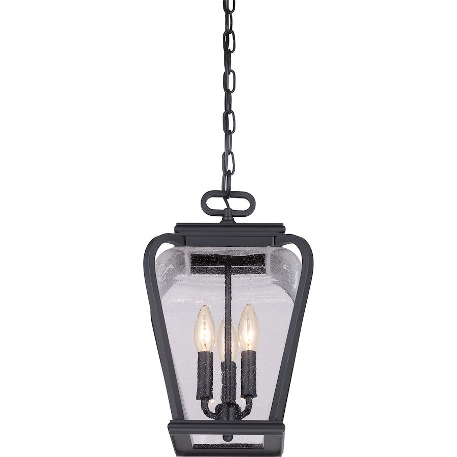 Province 3 Light Mini Pendant, Mystic Black/Clear Seeded