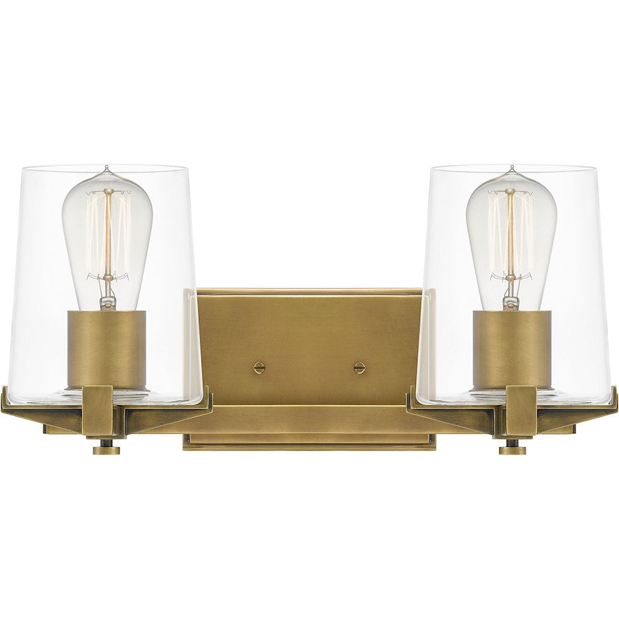 Quoizel Perry 2 Light Bath Vanity, Weathered Brass - PRY8616WS